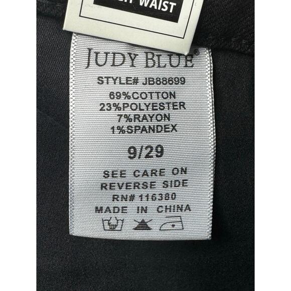 NWT Judy Blue Women's High Waist Flare Black Stretch Denim Jeans - Sz 9 (29x33) - Picture 6 of 6